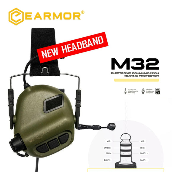 OPSMEN EARMOR M32 Tactical Headset Communication Shooting Hearing Protector - Foliage Green