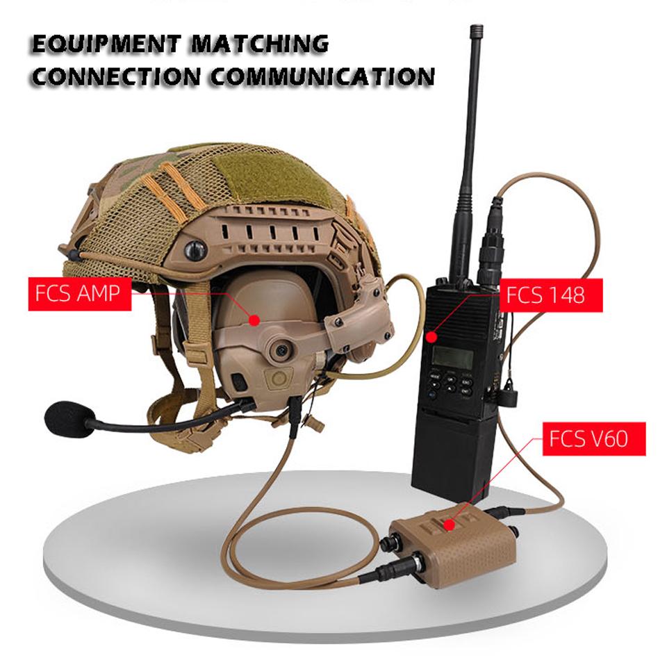 FCS AMP Tactical HeadSet Noise Reduction Military Aviation Communication  Head-mounted Headphone – FMA Tactical Gear