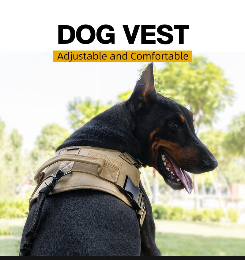 Tactical Dog Vest Dog Harness w Handle Military Working Dog Adjustable FMA Tactical Gear